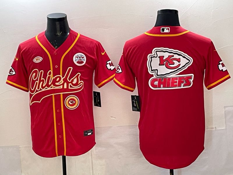 Men 2025 Nike Kansas City Chiefs Blank Red 3th generation Joint Name Limited NFL Jersey 016